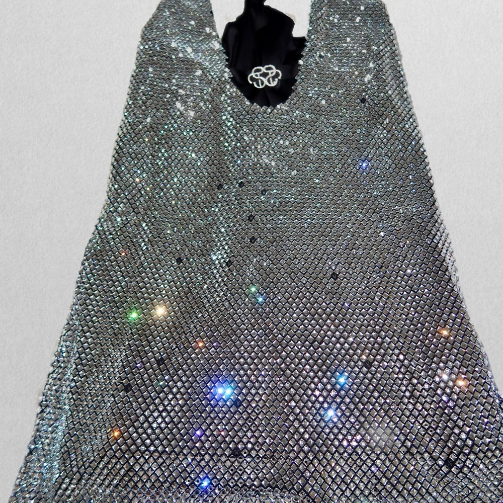 Santa Brands Crystal Mini dress Silver - Picture 5 of 6